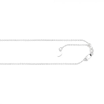 White Gold 1.1mm Cable Link Chain, 22"